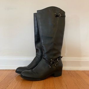 Unisa Black Leather Riding Boots//Tiffany Boot